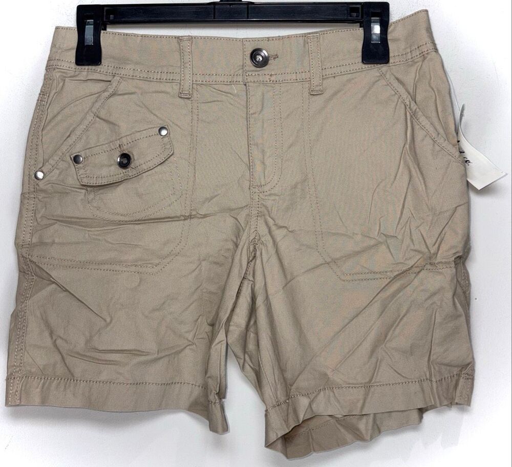 Style & co midrise tan shorts size 8 petite